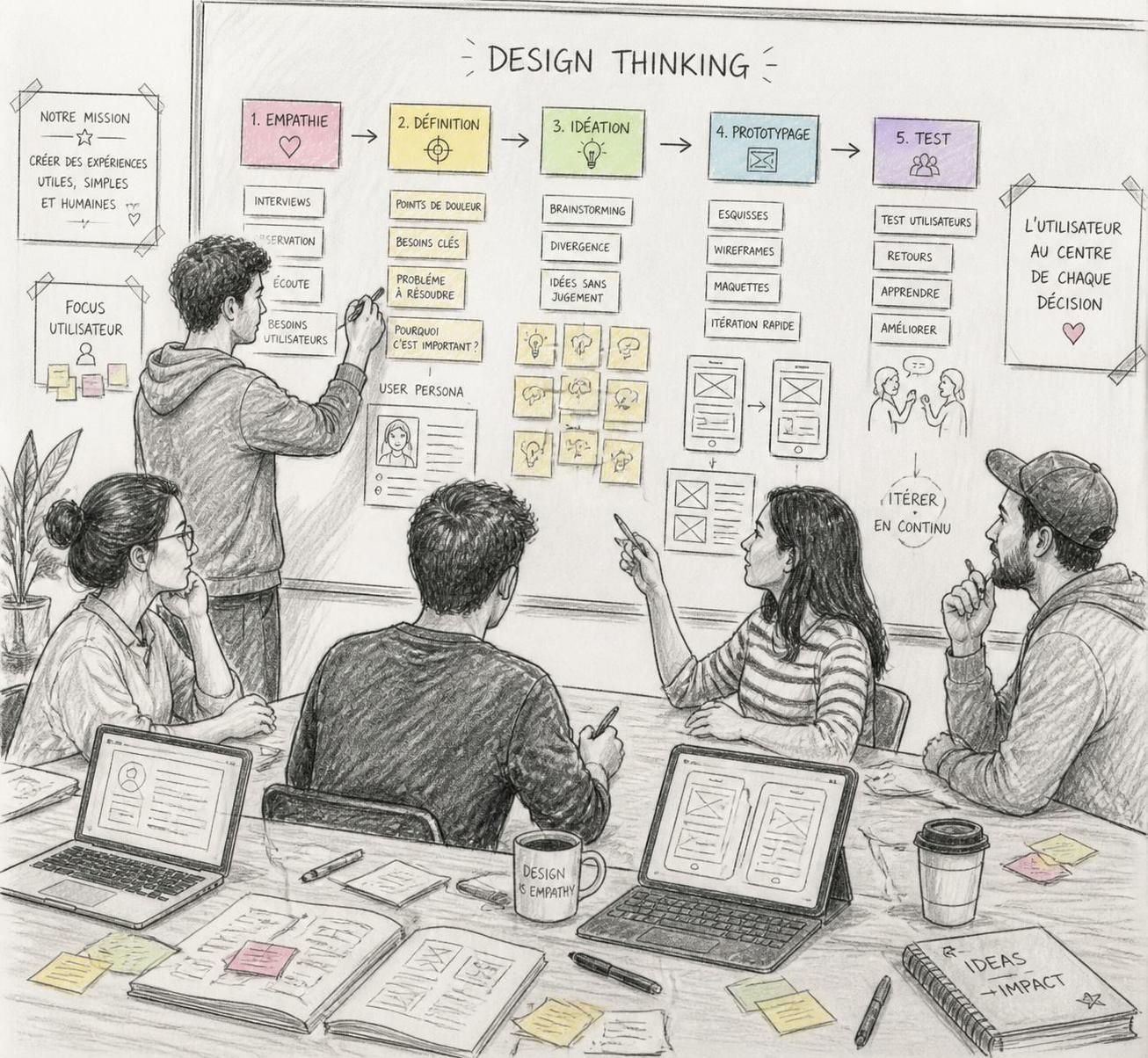 Le design process : maîtrisez chaque étape pour un projet réussi 2 découvrez comment maîtriser chaque étape du design process pour garantir le succès de votre projet grâce à des méthodes efficaces et un suivi rigoureux.