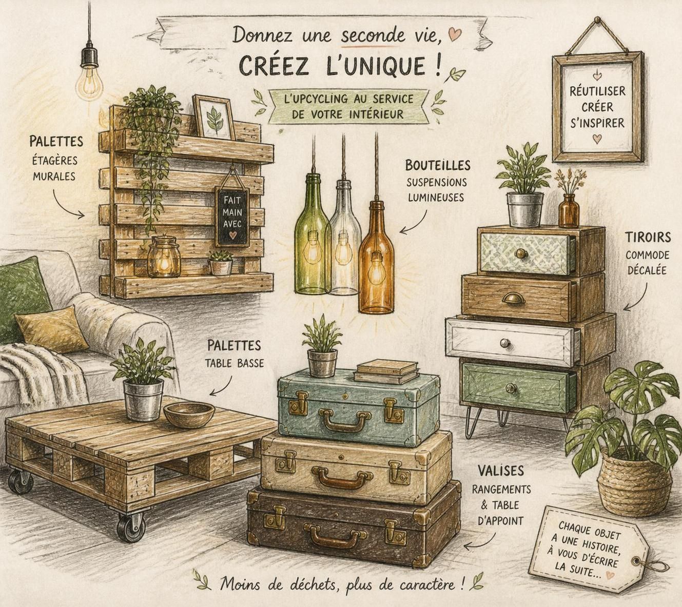 Upcycling : transformez vos objets du quotidien en trésors uniques 2 découvrez comment l'upcycling vous permet de transformer vos objets du quotidien en trésors uniques et écoresponsables, alliant créativité et durabilité.
