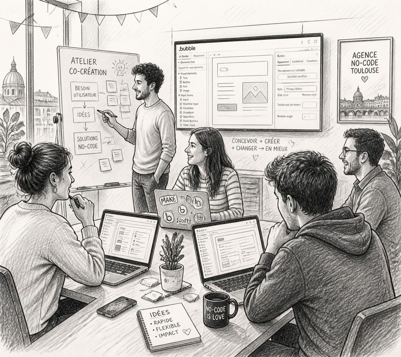Agence no code à Toulouse : créez facilement vos applications sur mesure 2 agence no code à toulouse spécialisée dans la création d'applications sur mesure sans programmation. simplifiez vos projets digitaux avec des solutions rapides et personnalisées.