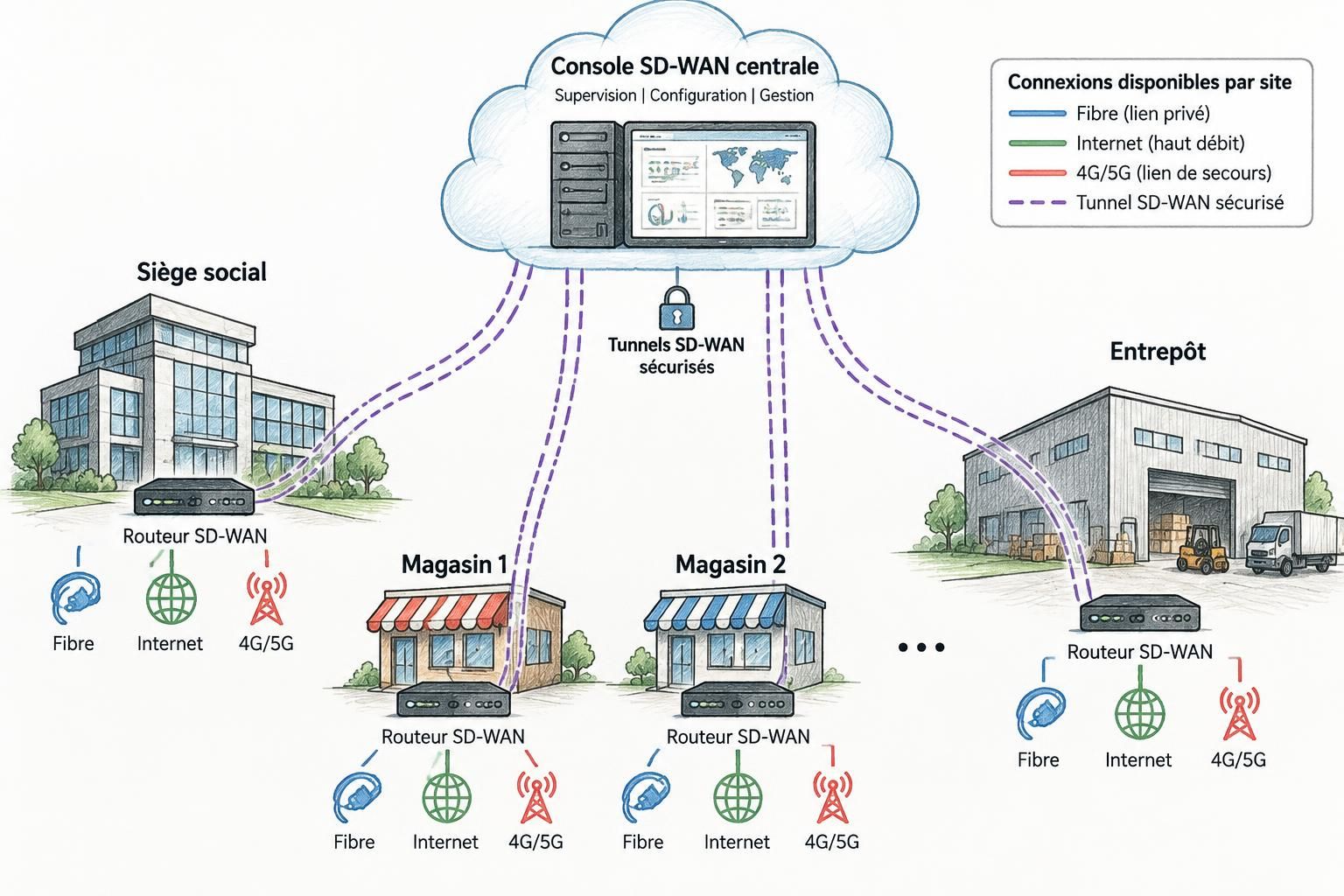 SD-WAN, c'est quoi : le réseau multi-sites expliqué simplement 2 découvrez le sd-wan : son fonctionnement, ses avantages et la façon dont il simplifie la gestion des réseaux multi-sites.