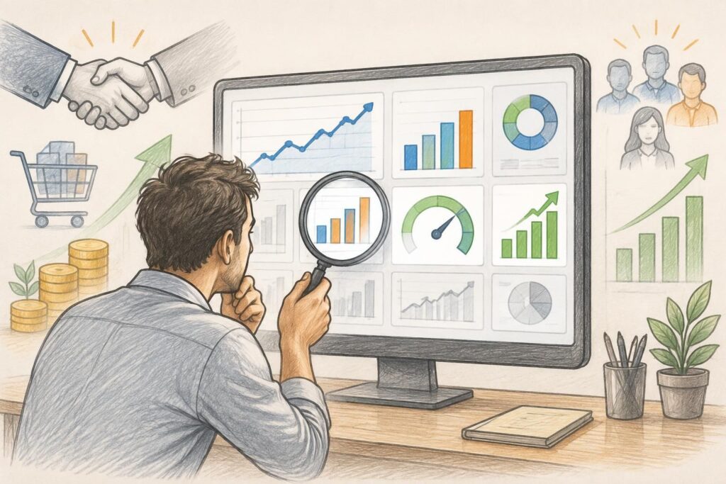 découvrez les indicateurs clés à suivre dans un tableau de bord commercial pour piloter vos ventes, mesurer vos performances et guider vos décisions.
